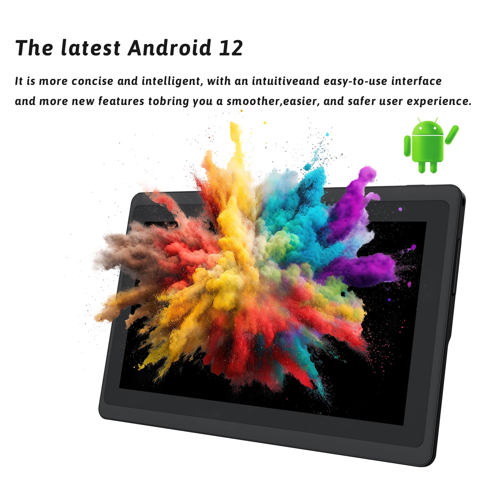 Android 12 Tablet 7 inch, 4GB RAM 32GB ROM Tablets, 512GB Expand, Quad-Core 1.5GHz Processor, Dual Camera, IPS HD Display Screen, WiFi, BT, 7" Tablet.
