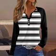 thumbnail image 2 of Hearthz Long Sleeve Tops for Women Color Block Button V-Neck Henley Tops for Women Fitted Fitted Basic Tee Raglan Sleeve Tops for Women, 2 of 8