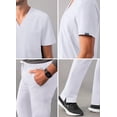 thumbnail image 4 of Adar Addition Go-Basic Scrub Set for Men - Classic V-Neck Scrub Top & Cargo Scrub Pants - A9300 - White - 3X, 4 of 7