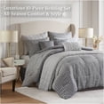 thumbnail image 2 of JERFIT 10-Piece California King Comforter & Quilt Set with Metallic Jacquard, Grey Bedding Ensemble for All-Season Luxury, 2 of 10