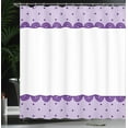 thumbnail image 3 of Ambesonne Vintage Shower Curtain, Lace Pattern Classical Dots, 69"Wx84"L, Lilac White, 3 of 4