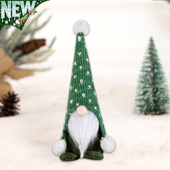 Christmas Gnome Decoration Plush,Nordic Handmade Xmas Scandinavian Tomte,Knitted Standing White Beard Gnomes Elf Dwarf Gift for Tree Centerpieces Desk Shelf Fireplace Winter Holiday Christmas Decor