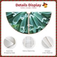 thumbnail image 3 of Xecao Teal Cactus Pattern Christmas Tree Skirt Round Xmas Tree Mat Base Cover for Holiday Home Decorations-36", 3 of 6