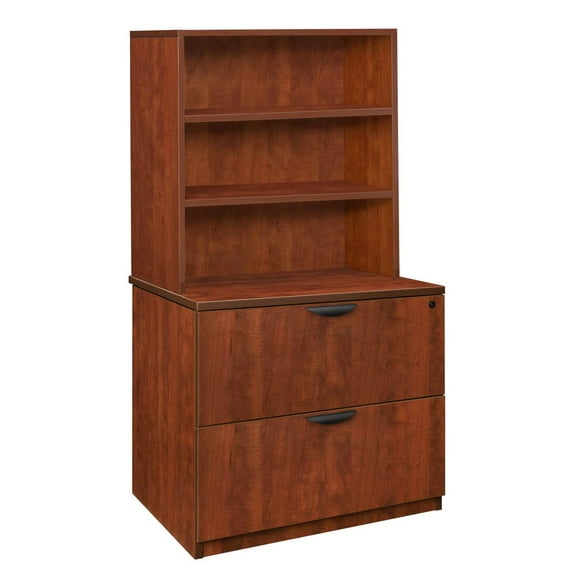 Regency Legacy Lateral File with Open Hutch- Cherry