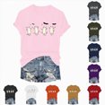 thumbnail image 2 of TOWED22 Halloween Ghost Shirt for Women Fall Spooky Season Graphic Short Sleeve Autumn Tops Blouse(Yellow,XXL), 2 of 9