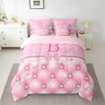thumbnail image 2 of Manfei Personalized Initial B 7 Pieces Bedding Comforter Set,Dreamy Pprincess Full Bedding Set Lightweight,Bow Tie Butterfly Fitted Sheet Flat Sheet,Bling Glitter Room Decor,Reversible, 2 of 8