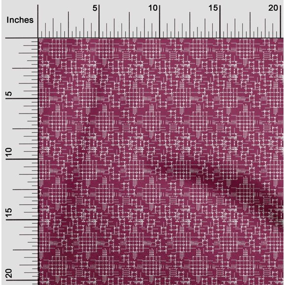 oneOone Cotton Silk Fabric Geometric Maze Kasuri Fabric Prints By Yard 42 Inch Wide