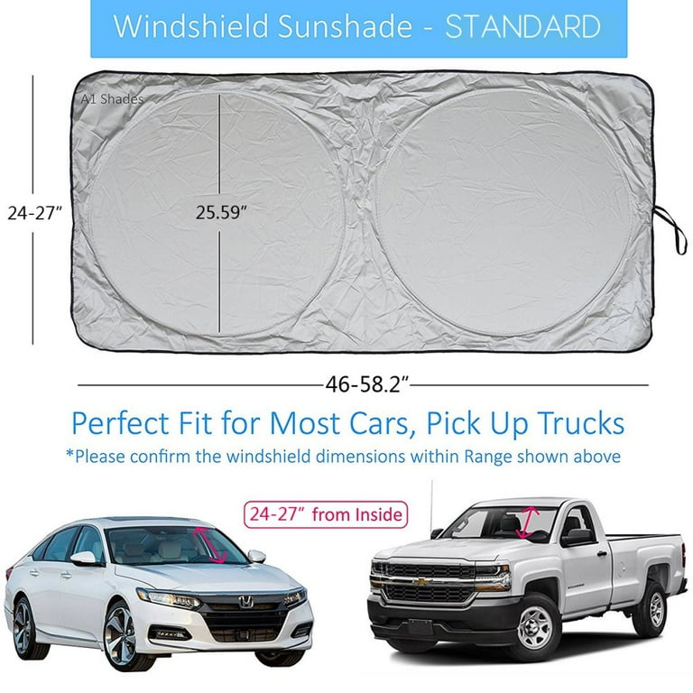  White Pink Ribbon Car Windshield Sun Shade with Steel