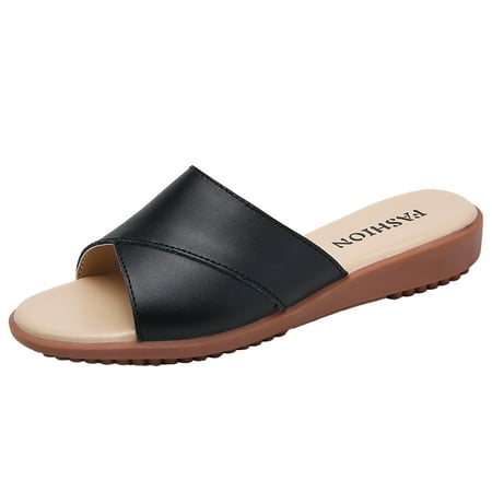 

Women Shoes Fashion Wedge Thick Soled Slippers Casual Outerwear Fashion Beach Flip Flops Slipper Sandals Women Fuzzy Christmas Slippers for Women