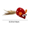 thumbnail image 3 of Star Style Plush Mouse Cat Toy 5.5 Inch, Mixed Color Feather Tail Simulated Mouse for Kittens, Red, 3 of 6