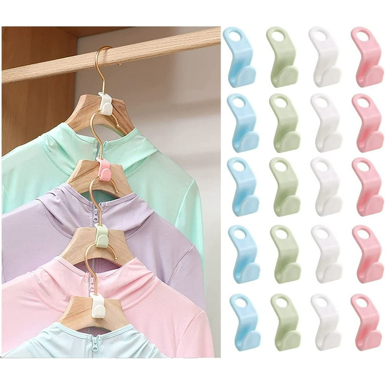 20 Pieces Clothes Hanger Connector Hooks, Outfit Hangers Extender Linking  Hook Clips Velvet Huggable Hangers Drop Connecting Grip Heavy Duty  Cascading Clothes Space Saving Organizer, 4 Colors 