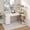 White, variant on Garvee L-Shaped Computer Desk with 6 Drawers and Multi-Tier Shelves, Iron & Wood Writing Desk