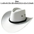 thumbnail image 2 of iiniim Felt Cowboy Hat American Western Wide Brim Sun Hat Outdoor Riding Drawstring Hat White One Size, 2 of 3
