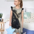 thumbnail image 4 of Fotbe Mystical Bull in Fog Vestido de Dormir para Niñas de 3 a 10 Años, Mangas Cortas, Estilo Princesa, Pijama Camisón con Mangas Voladas-Small, 4 of 6