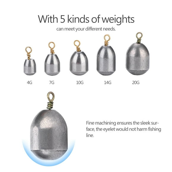 Fishing Weights Set, 20pcs Outdoor Fishing Sinkers Weight Set Angler Tackle Accessory