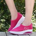 thumbnail image 2 of Domuza Orthopedic Shoes for Women Arch Support Slip on Non Slip Work Shoes Wide Width Knitted Mesh Stretch House Shoes Comfortable 2026 New Foam Shoes Red 6.5（EU-37）, 2 of 7
