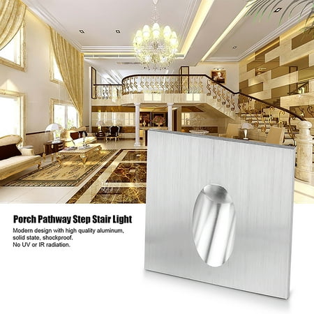 

WREA 1W Square LED Recessed Porch Pathway Step Stair Light Wall Lamp Basement Bulb Warm White AC 100-245V
