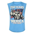 thumbnail image 3 of Mens 250 Anniversary Usa Shirt Independence Day Patriotic Shirts Graphic Sleeveless We the People Tank Tops Crew Neck Loose Usa Flag T Shirts Light Blue L, 3 of 3