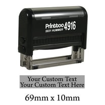 Printtoo Rubber Stamp Upto 2 Lines Of Custom Text Self Inking Personalized Stamper-Black