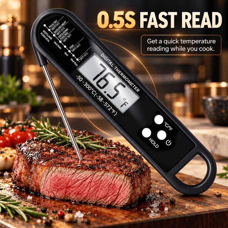 Alifecxwwy Digital Meat Thermometer, Black photo 5