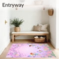 thumbnail image 3 of ODIKA 6'x9' Machine Washable Non-Slip Area Rug, Magical Fairyland Knot Stitch Artisan Canvas High Traffic Rug, Pink, 727698, 3 of 7