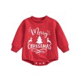 thumbnail image 1 of Honganda Barboteuse Bébé Garçons Filles Manches Longues Col Rond Imprimé Arbre de Noël Justaucorps Nouveau-Né, 1 of 9