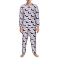 thumbnail image 3 of Fotbe Dachshund Dog Puppy Pijama de Hombre con Estampado de Manga Larga, Conjunto de 2 Piezas, Ropa de Dormir Suave y Cómoda con Bolsillos-Medium, 3 of 7