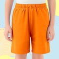 thumbnail image 2 of HXWCHs Girls Summer Casual Shorts Breathable Comfortable Stretchy Elastic Waistband For Toddler Outdoor Play Beach Daily Wear Soft Lightweight Orange 7-8 Years, 2 of 4