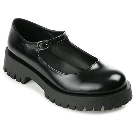 

Journee Collection Womens Kamie Mary Jane Round Toe Buckle Flats