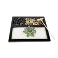 thumbnail image 2 of 3 Grid Succulents Stone Sand Table Ornament Japanese Zen Sand Garden Meditation Mini Zen Garden Kit Home Office Tabletop Decor for Concentration Relaxation, 2 of 9