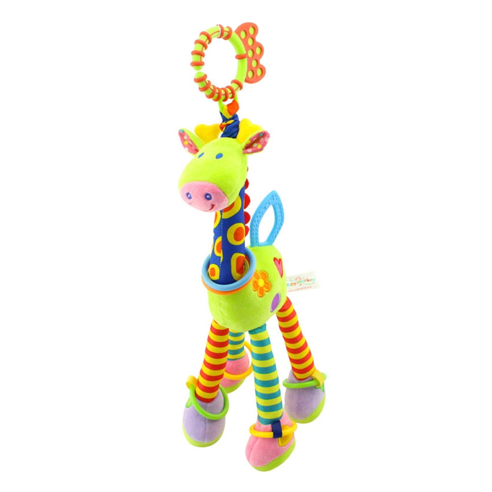 Infant Baby Development Soft Giraffe Animal Handbells Rattles Handle Toys