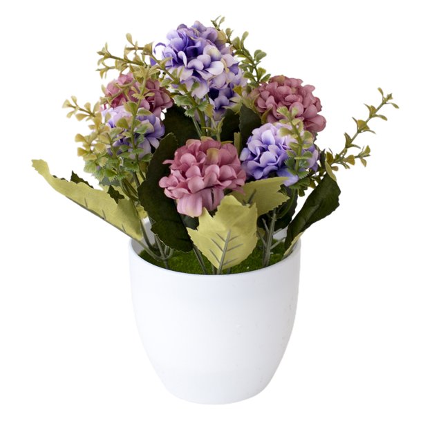 Sunjoy Tech Potted Artificial Flowers Fake Hydrangea Flowers in Pots Faux Flowers in Pot for