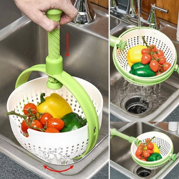 Collapsible Salad Spinner and Straining Colander