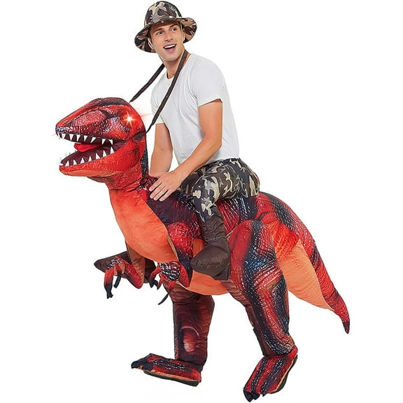 GOOSH 72 inch Adult Inflatable Dinosaur Costume, Blow Up Dinosaur Costume Adult Size, Funny Halloween Costumes Adult Halloween Costume Women Men for Halloween Party Cosplay