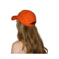 thumbnail image 2 of Womens Flower Sequin Trim Baseball Cap - Orange, 2 of 2