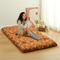 Japanese Futon Mattress, Twin Full Size Futon Floor Mattress Japanese Style Flower Pattern Mattress for Floor, Tatami Mat, Sleeping Mattress Pad for Camping Travel, Bouquet