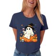 thumbnail image 7 of Leey-World Halloween Shirt Women Halloween Shirts Women Pumpkin/Ghost Print Shirt Gifts Short Sleeve Tee Top, 7 of 7