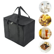 Tripumer 2 Pack Large Insulated Grocery Shopping Bags Reusable Bag Thermal Zipper Collapsible Tote Cooler Food Transport Hot and Cold for Instacart Camping Black