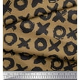 thumbnail image 3 of Soimoi Brown Modal Satin Fabric Circle & Cross Geometric Print Fabric by Yard 42 Inch Wide, 3 of 3