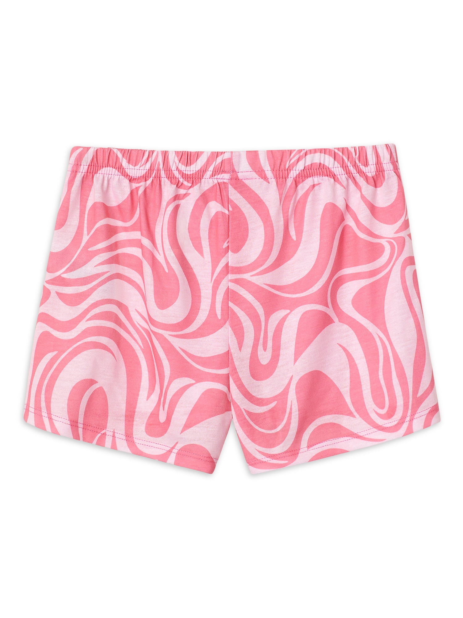 Wonder Nation Girls Short Sleeve Top and Sleep Shorts Pajama Set, 2-Piece, Sizes 4-18 & Plus