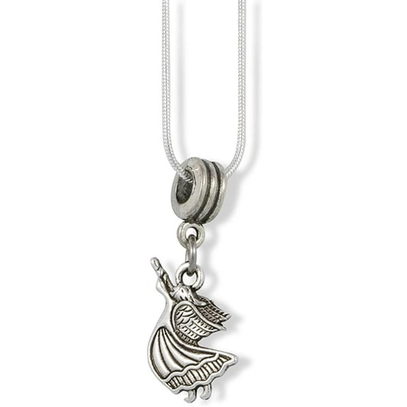 Angel with Horn Instrument Charm Snake Chain Necklace