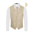 thumbnail image 2 of Men's Premium Vertical Lines Tone on Tone Stripes Vest - NeckTie – Bow Tie - Pocket Square 4 Piece Set for Suits & Tuxedos-Many Colors, 2 of 4