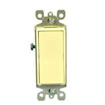 New Leviton Almond Decora Rocker Wall Light Switch 15A 120/277VAC Single Pole Residential Grade 5601-T2A