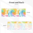 thumbnail image 3 of Drapery Wear Rod Short Curtain 54x18in Filter With Light Feature For Easy Installation Rod Free For Bedroom Kitchen Bathroom\r\n Lightgreen Tie Dye Background Rainbow Colors, 3 of 7