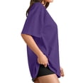 thumbnail image 5 of LWavelet Women's Oversized T-Shirt Short Sleeve Tops Round Neck Casual Loose Comfy Summer Tee Purple XS, 5 of 6