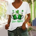 thumbnail image 2 of lcziwo St Patrick's Day Cotton Shirt for Women Fashion Letter Graphic Tee Tops Loose Casual U Neck Short Sleeve Tshirts Summer Athletic Blouses White M, 2 of 5