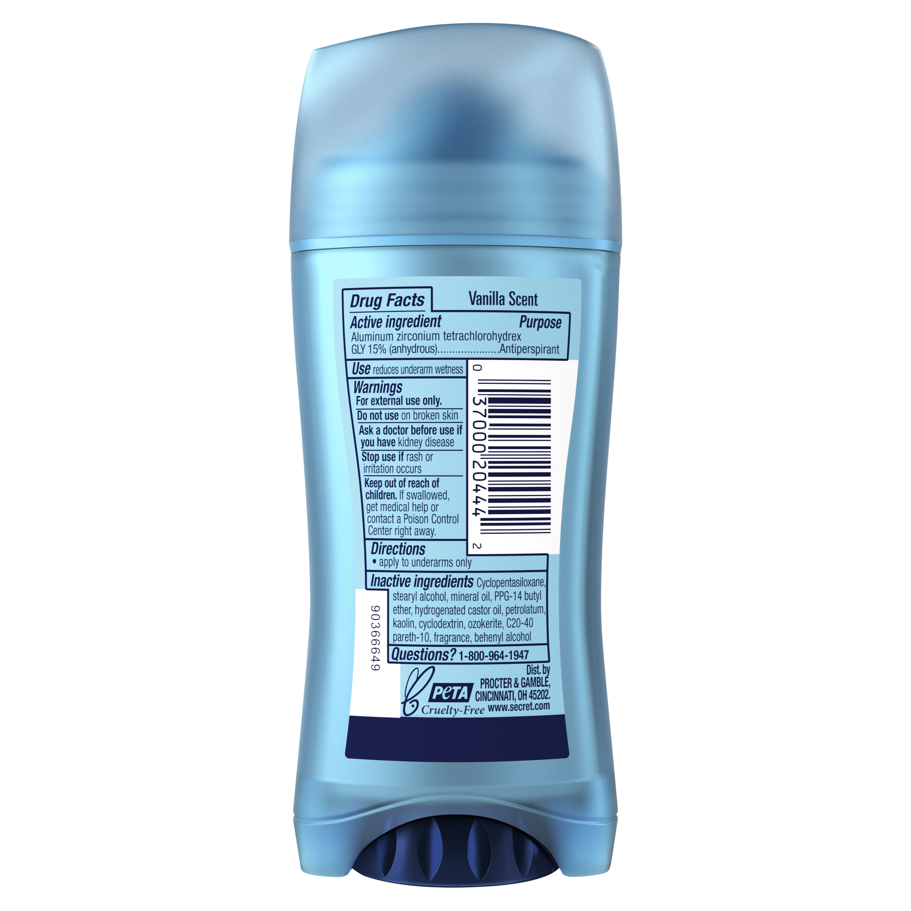 Secret Invisible Solid Female Antiperspirant and Deodorant, Vanilla Scent, 2.6 oz - image 3 of 9