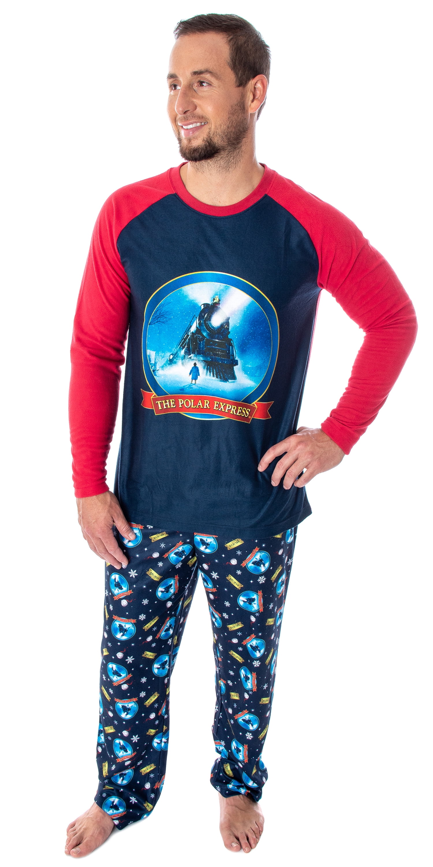 The Polar Express Train Men's Raglan Shirt And Pants 2 Piece Pajama Set ...