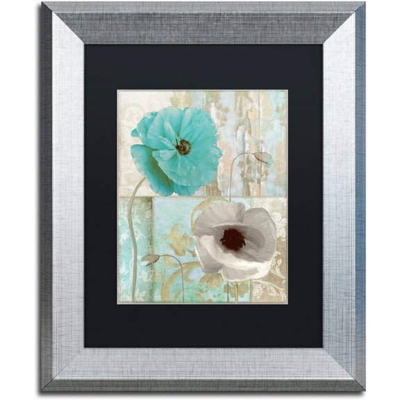 Trademark Fine Art "Beach Poppies II" Canvas Art by Color Bakery Black Matte, Silver Frame