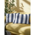 thumbnail image 5 of Outdoor Pillows Waterproof, Navy Blue Striped Throw Pillows with Inserts Included, Farmhouse Vertical Stripes Indoor Outdoor Decorative Lumbar Pillow for Bed/Couch/Patio 12"x20", 2Pcs, 5 of 8